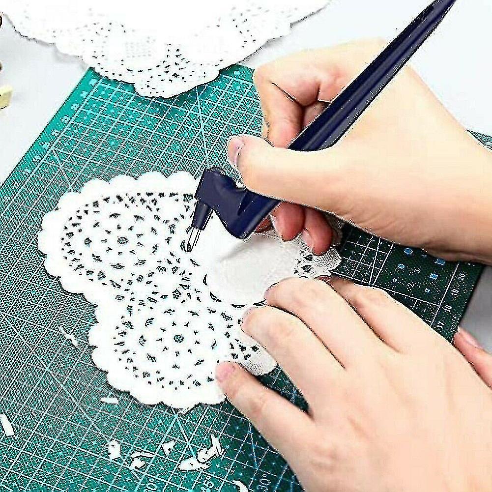 Diy Art rezací nástroj 360 Nerezová oceľ Rotujúce remeslá rezanie Kinfe s 3 hlavami