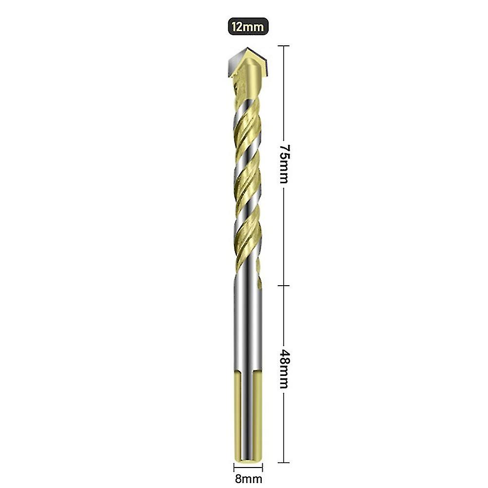 1pc Triangle Drill Bit 5/6/8/10/12mm Multifunctional Drill Bit W/ Triangle Shank For Ceramic Tile Wo
