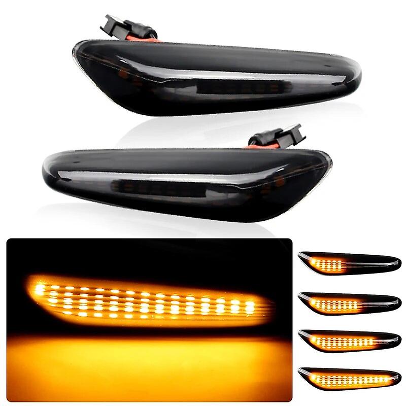 2pcs Led Side Marker Mirror Indicator Lamp Flowing Water Turn Signal Light Amber For Bmw E90 E91 E92 E93 E60 E87 E82 E61 E46
