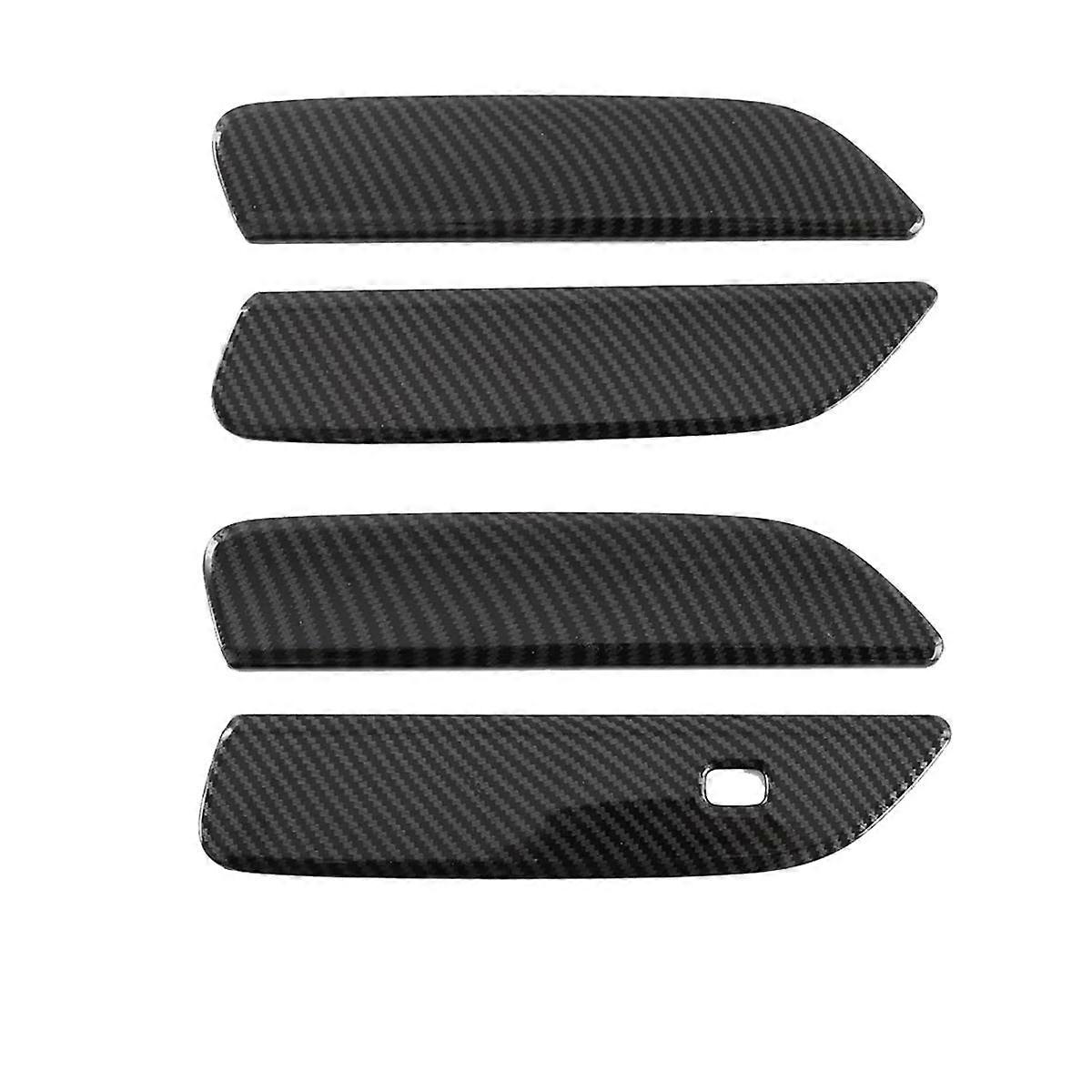 4PCS Exterior Outer Door Handles Trim Cover Carbon Fiber Color for Dolphin