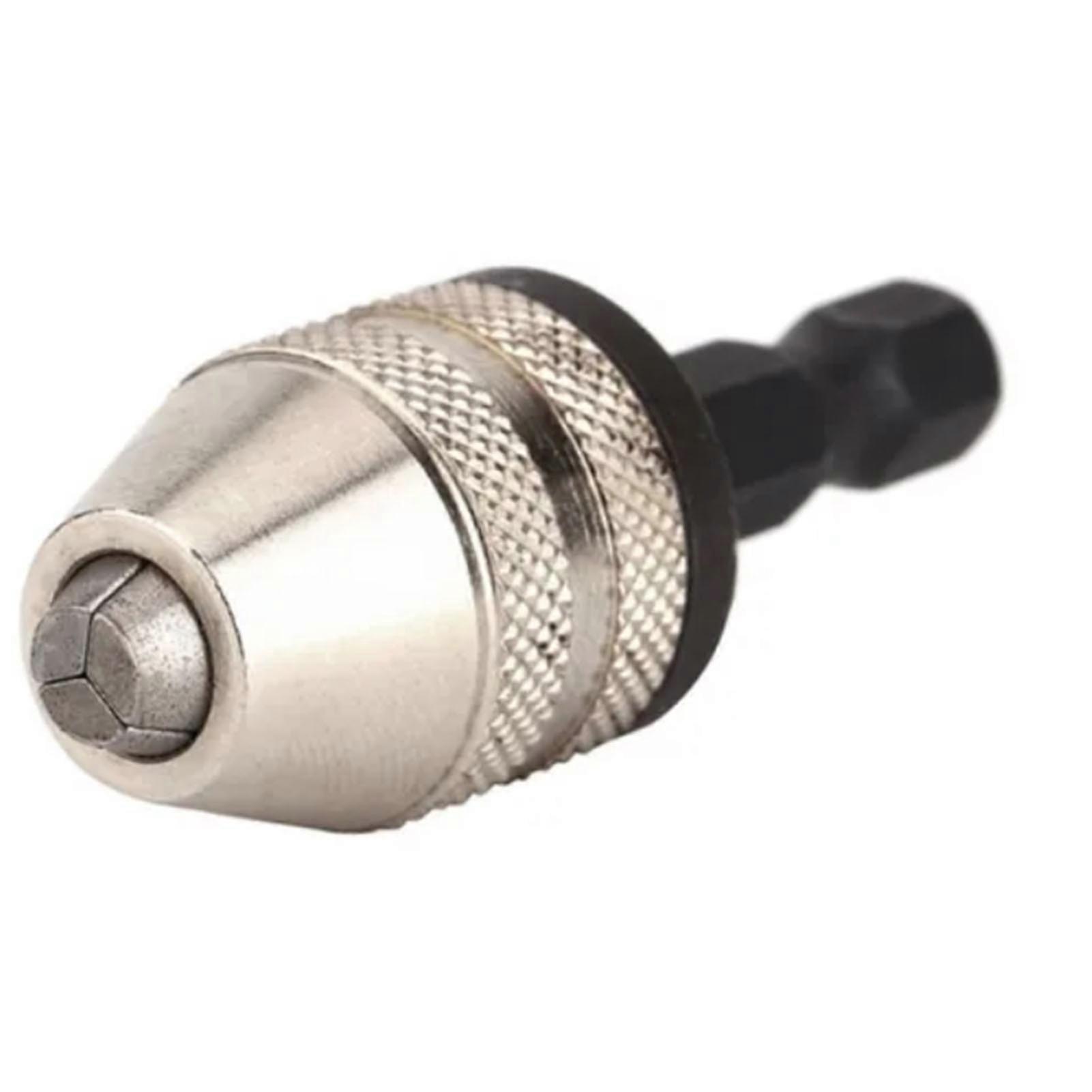 Chuck Adapter 1/4 Fast Change Hex Shank Push Back Reducing 3 Jaw for Drill Bit Electric Grinder 0.3?3.6mm