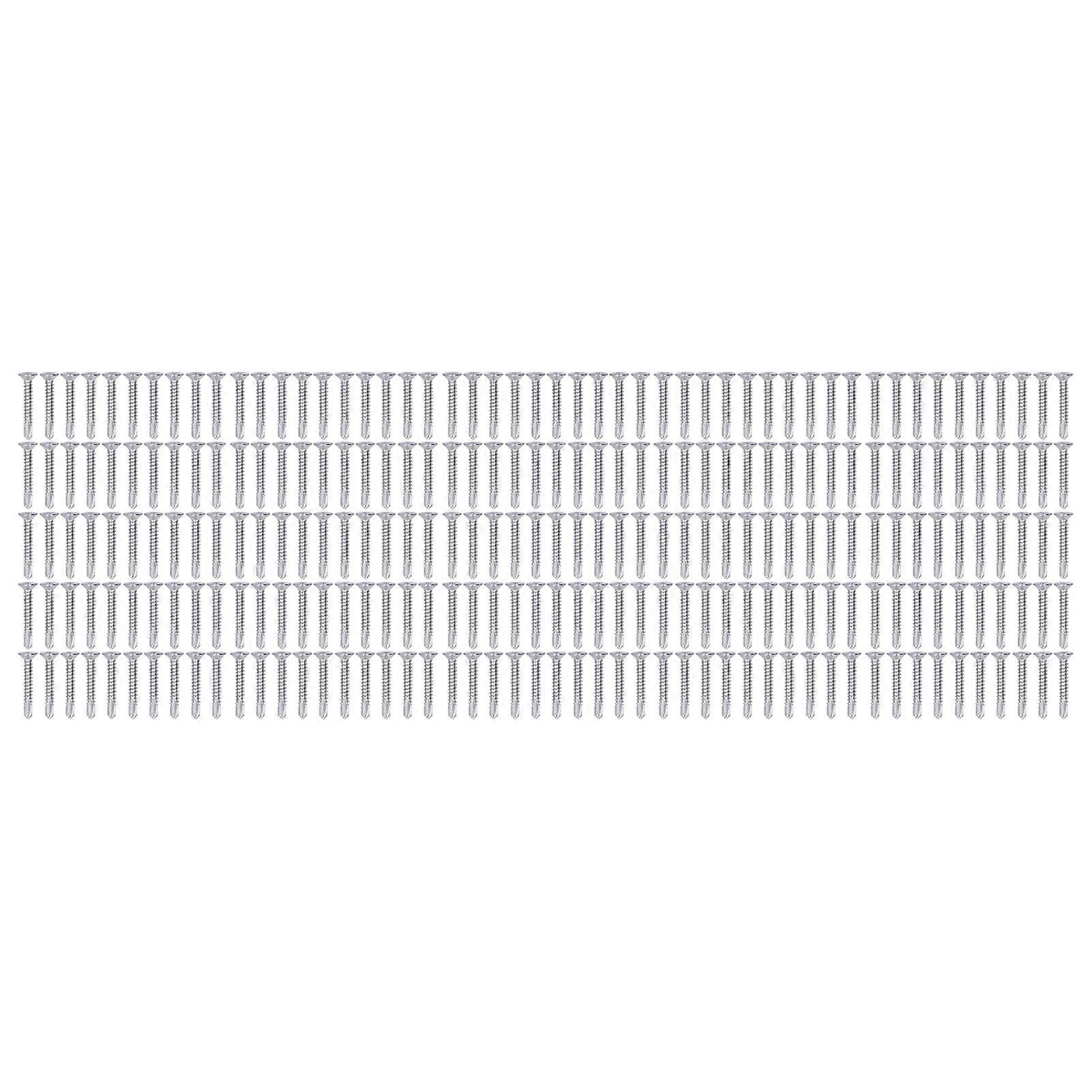 250Pcs Self Drilling Screw Cross Countersunk Head 410 Stainless Steel 32mm Nominal Length M4.8?16