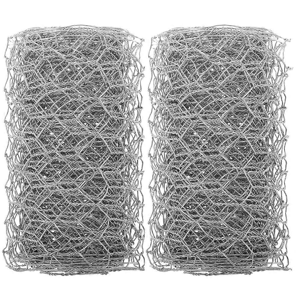 2pcs Metal Chicken Wire Net Poultry Wire Netting Hexagonal Metal Mesh for Garden