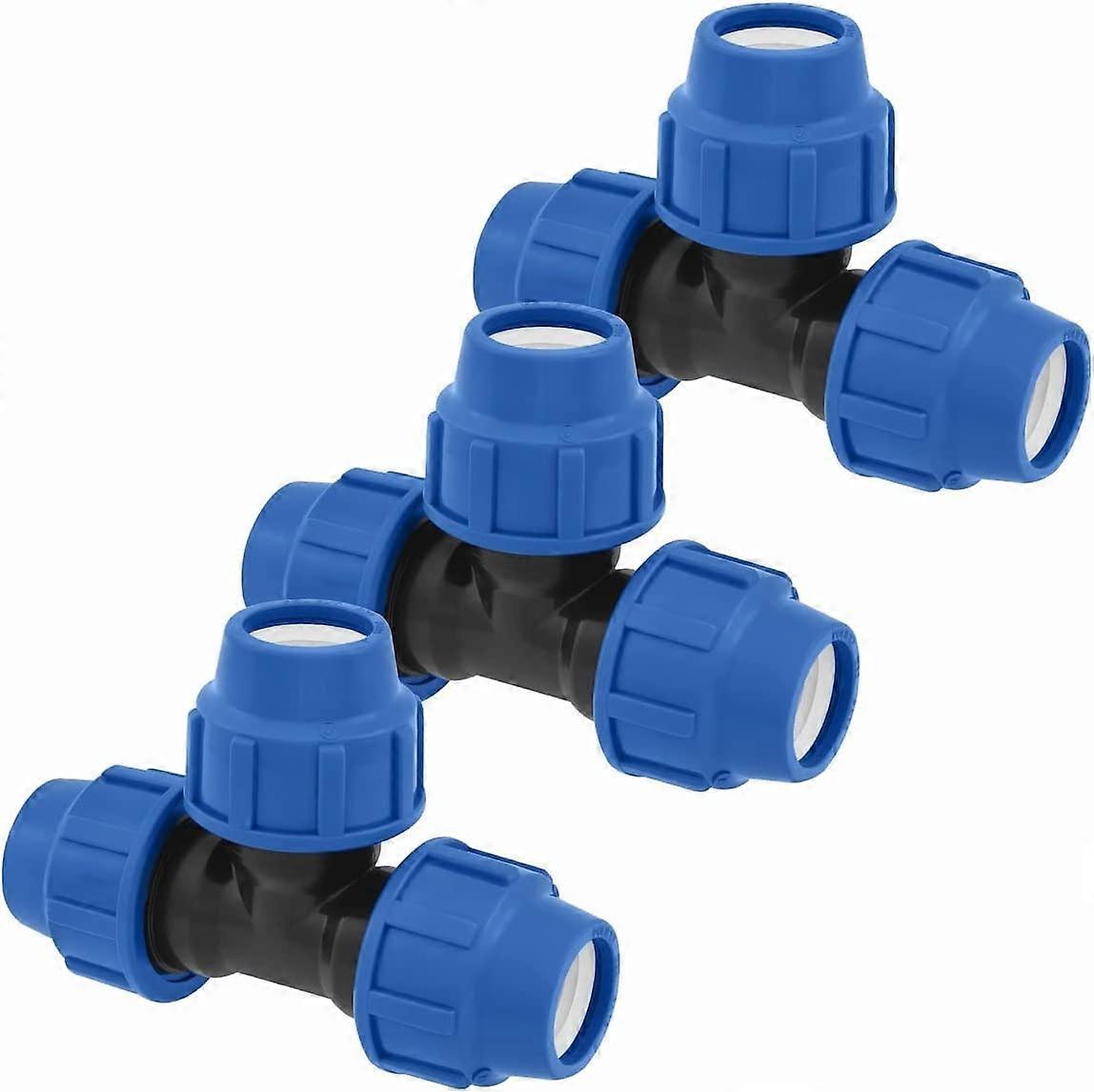 T-shaped water pipe fittings - 20 x 20 x 20mm - PN16 compression plumbing fitting - connector compatible with polyethylene pipes3 pieces