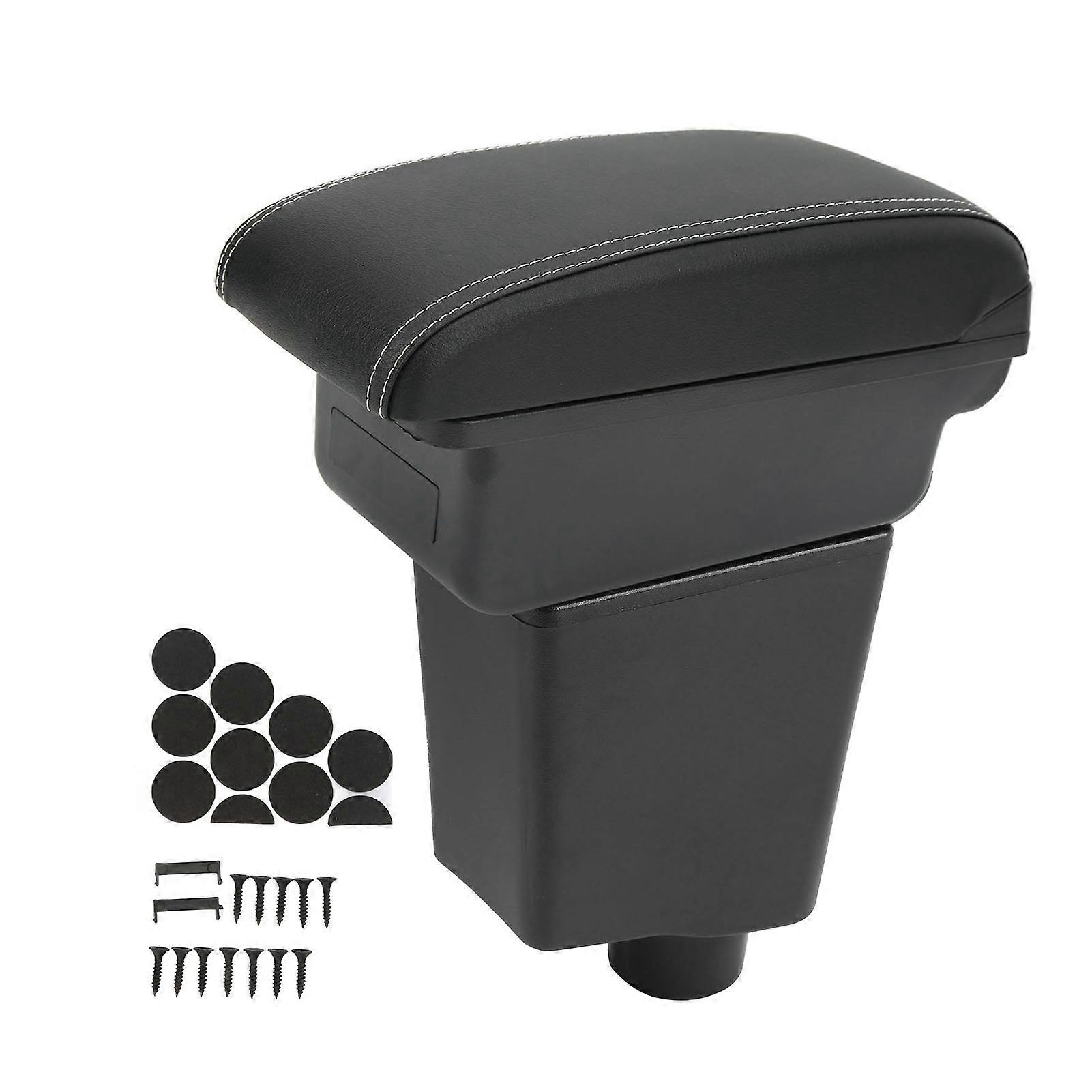 Armrest Box Console Storage with USB Ports Artificial Leather Quiet Closing Replacement for Captur Clio 4 NO.71318
