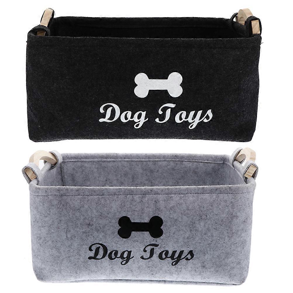 2 Pcs Square Storage Bins Pet Toy Storage Bin Toy Hamper Felt Storage Container