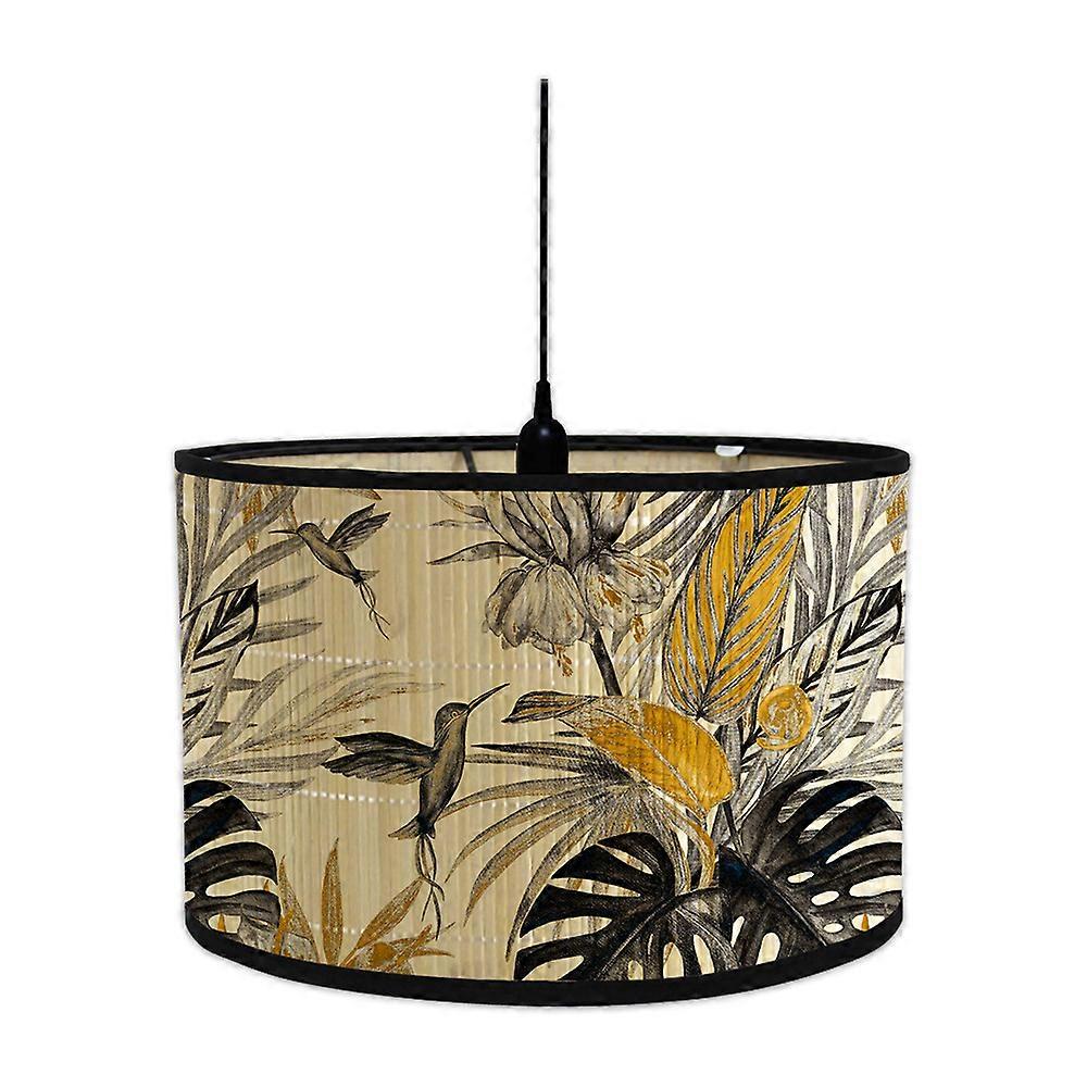 Printed Bamboo Lamp Shade Hanging Lamp Shade Cover Home Decorative Lampshade Ceiling Lamp Cover