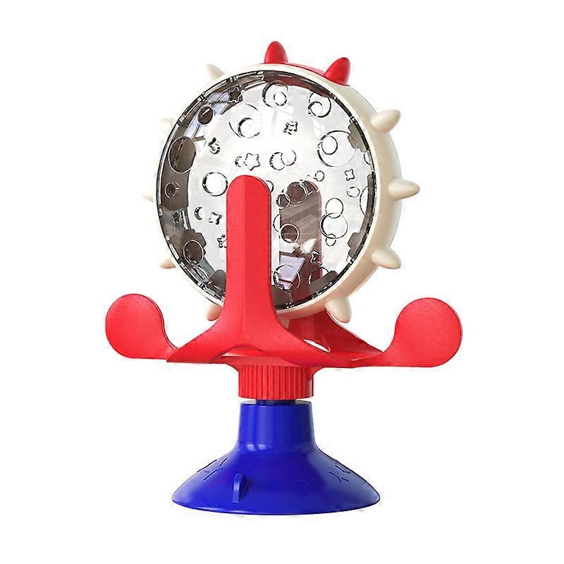 360-degree Rotating Cat Toy Slow Leaking Food Device Amusing Cat Turntable Bell Windmill