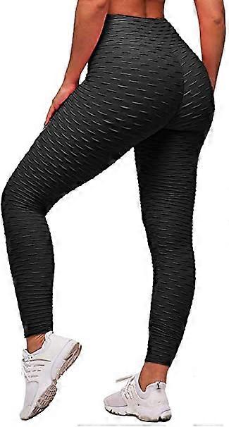 KONGQTEE Women's Honeycomb Waffle Leggings Ruched Butt Lift High