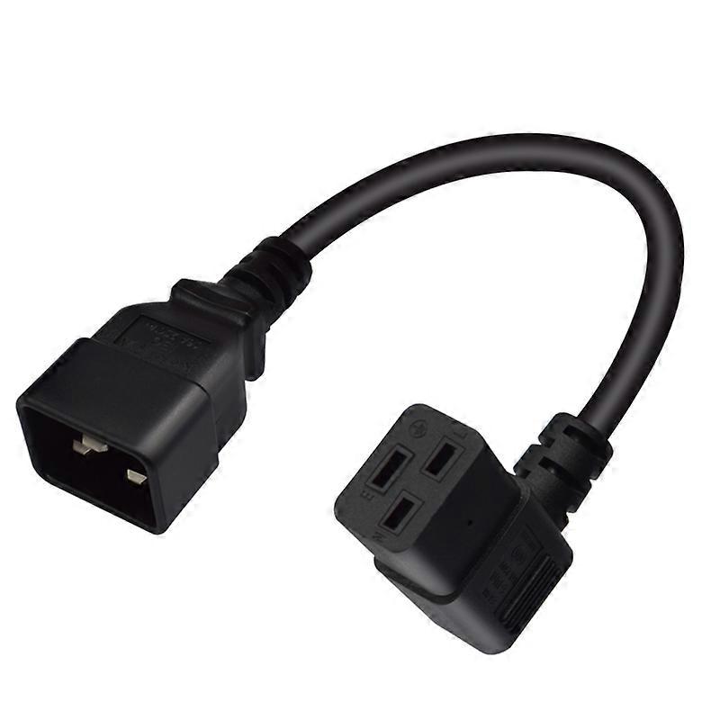 1pc 0.1m IEC320 Female C19 to Male C20 Power Cable Right or Left Angled Mains Extension for PDU UPS 16A Rugged Computer