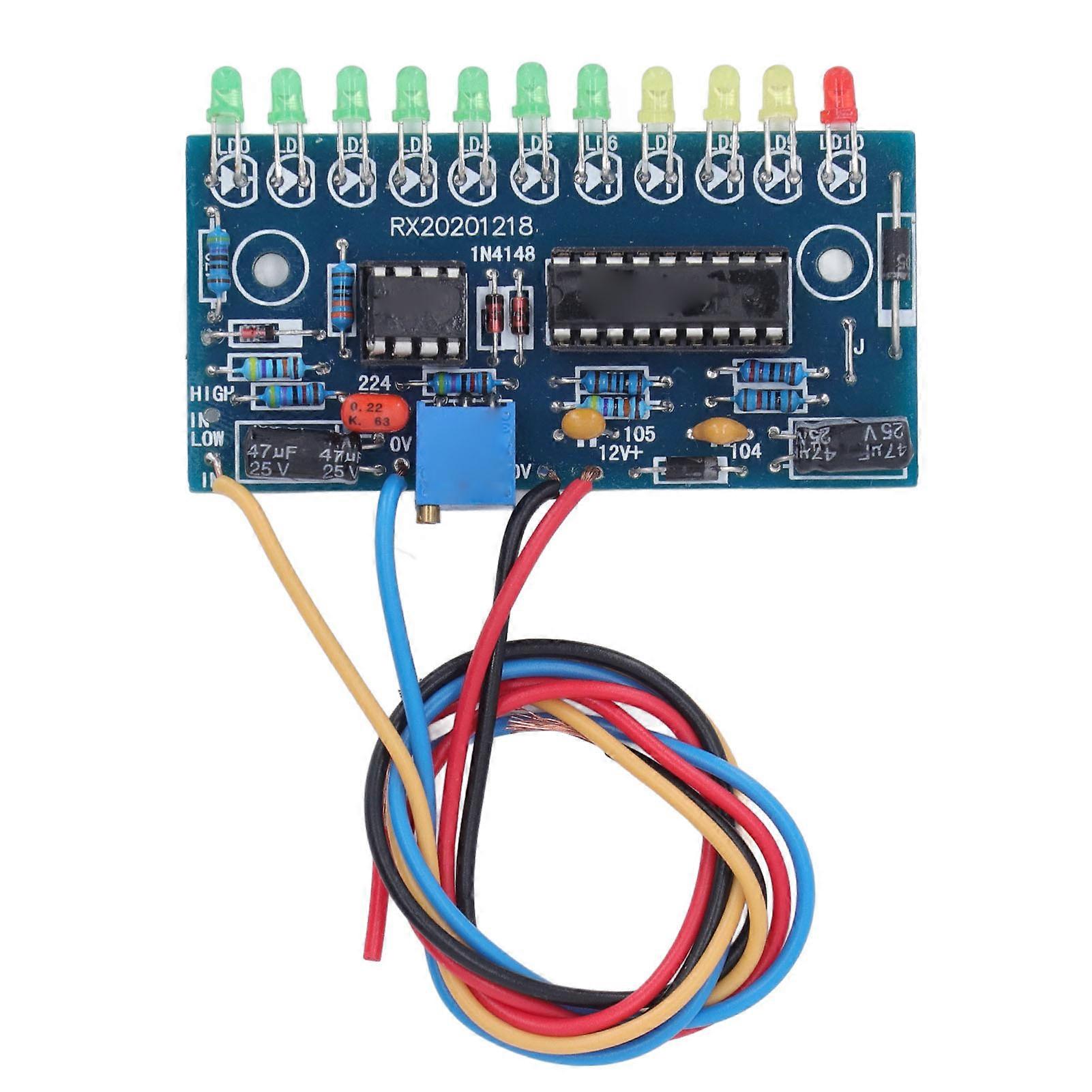 LED-Audio-Pegelanzeige-Modul 10 Segment 11 Stück 3-mm-LED-Audio-Pegelanzeige-Platine für VU-Meter-Vorverstärker