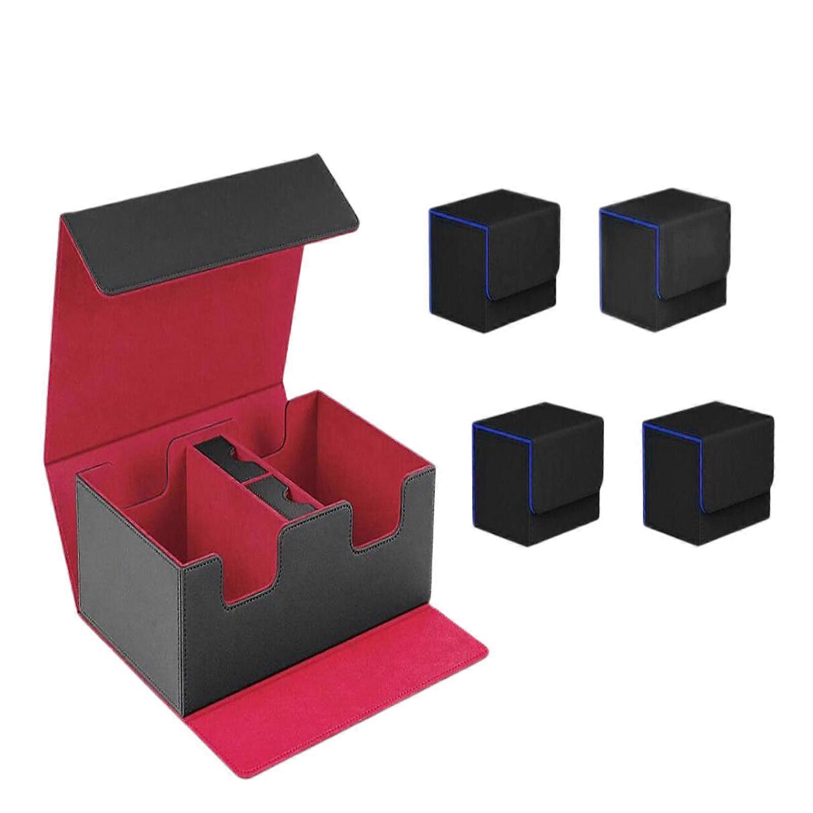 Kapaklı Kart Deste Kılıfı Spor Kartları için Spor Kart Kutuları Hokey Kartları Albüm Kırmızı ve Mavi İç