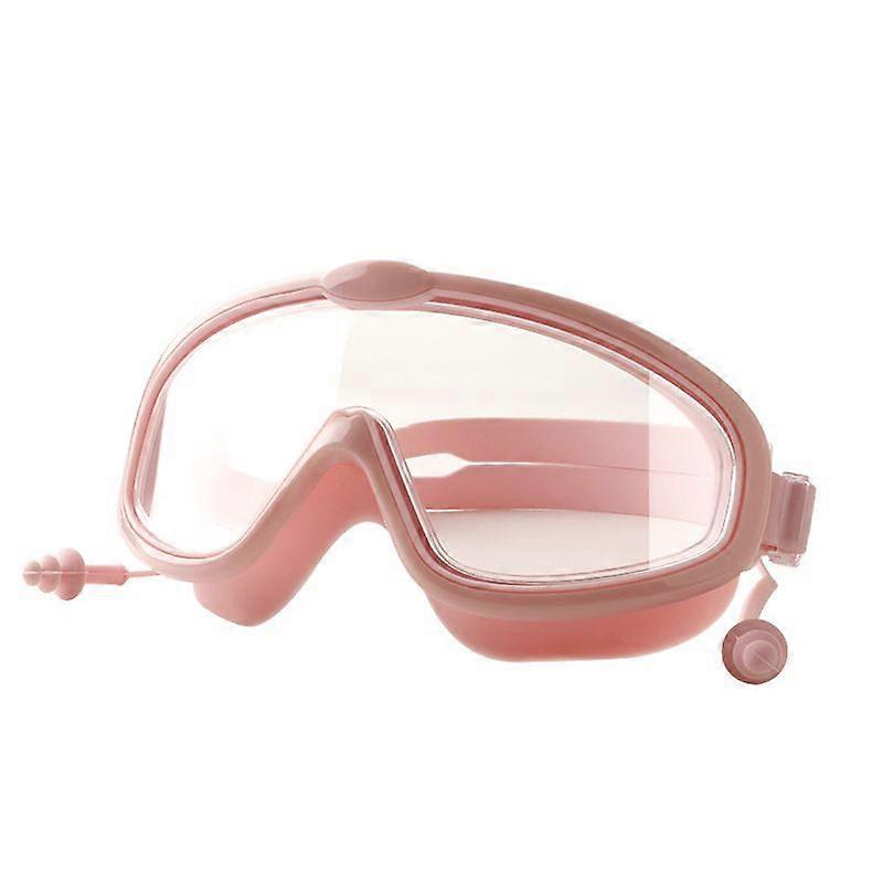 Colorful Large Frame Hd Waterproof Anti-fog One-piece Earplugs Children's Swim Goggles