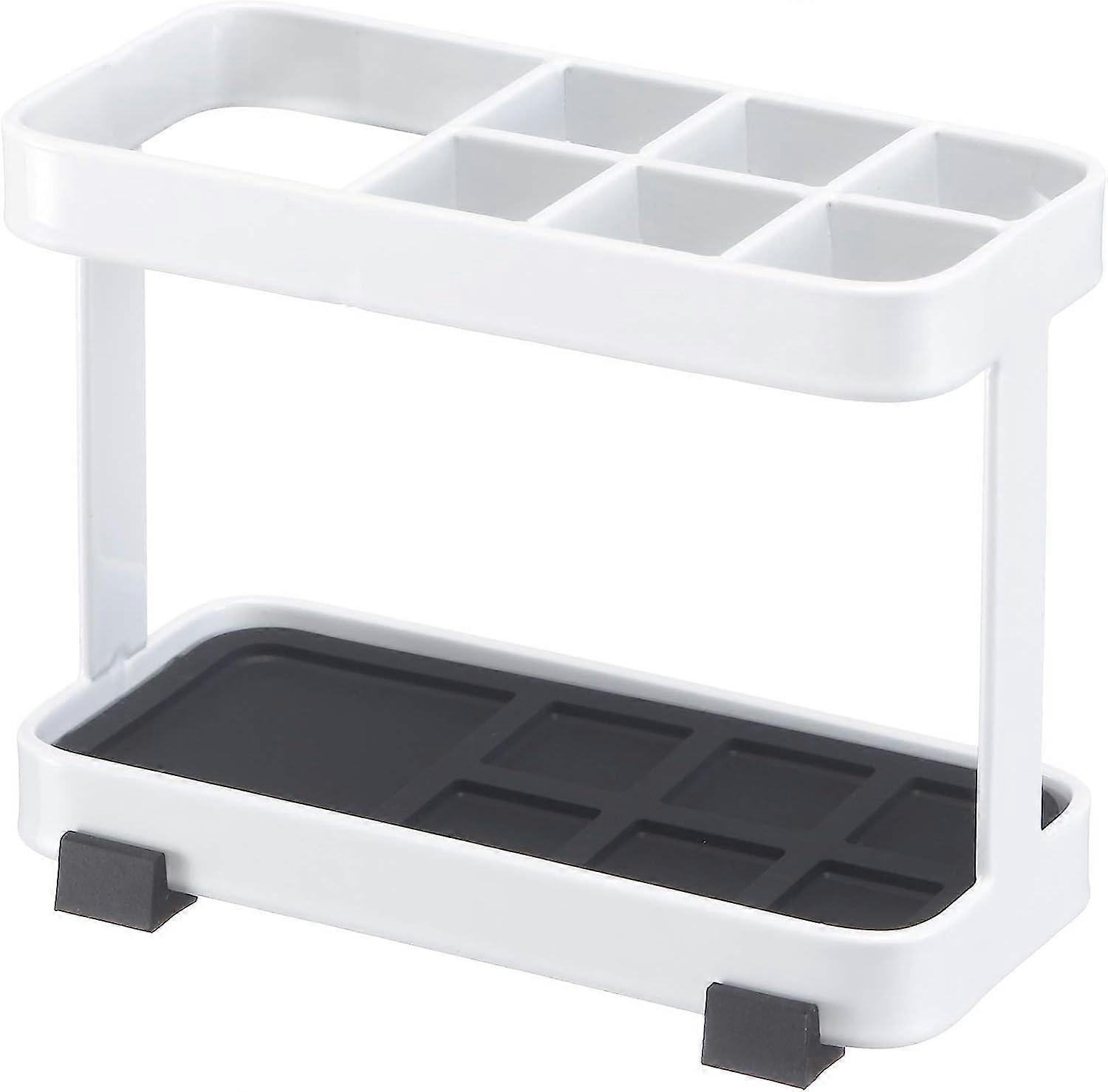 Bathroom Countertop Toothbrush and Toothpaste Holder, One Size, White