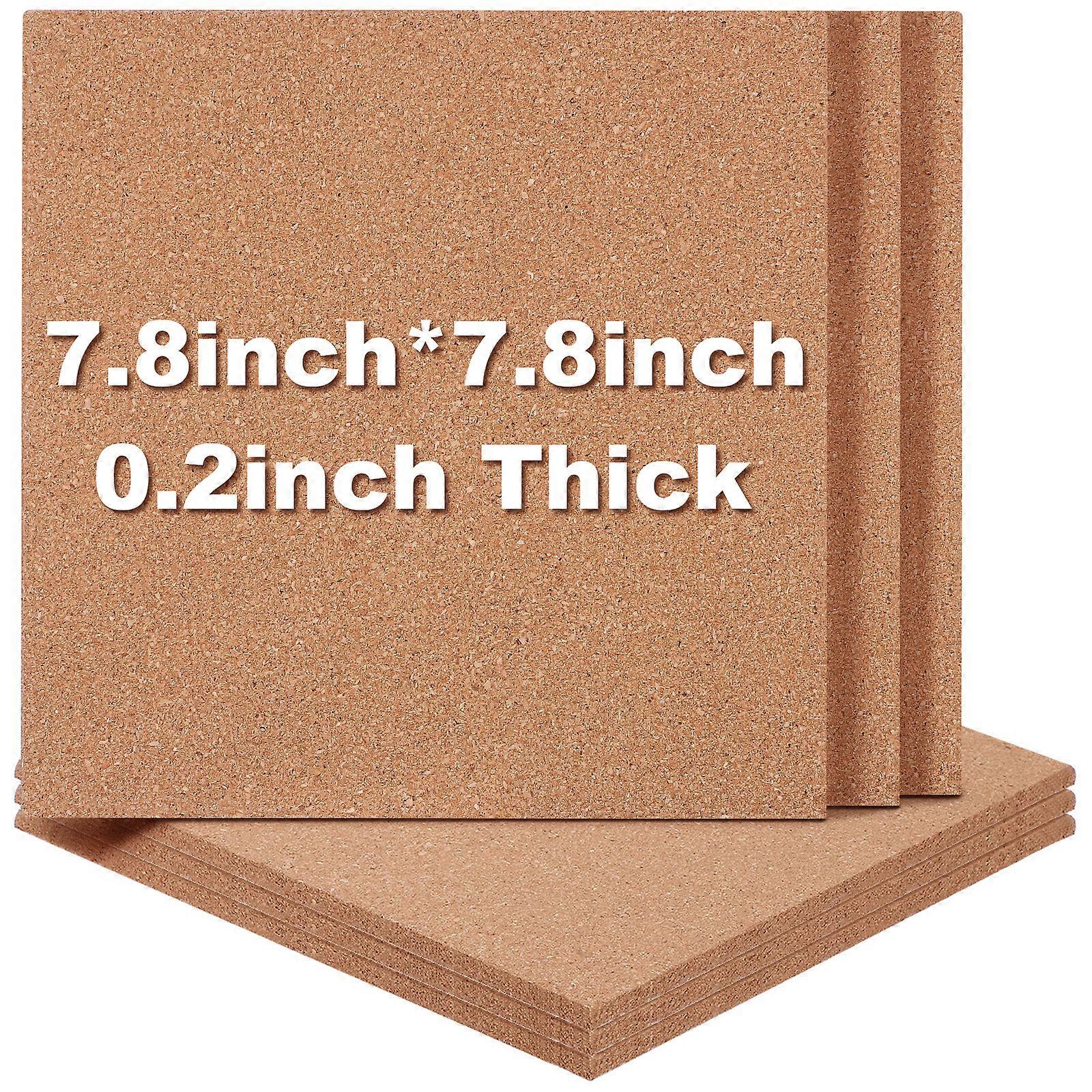6 Pcs Cork Board Cork Bulletin Board Square Cork Message Board Square Decorative Cork Pin Board for Wall