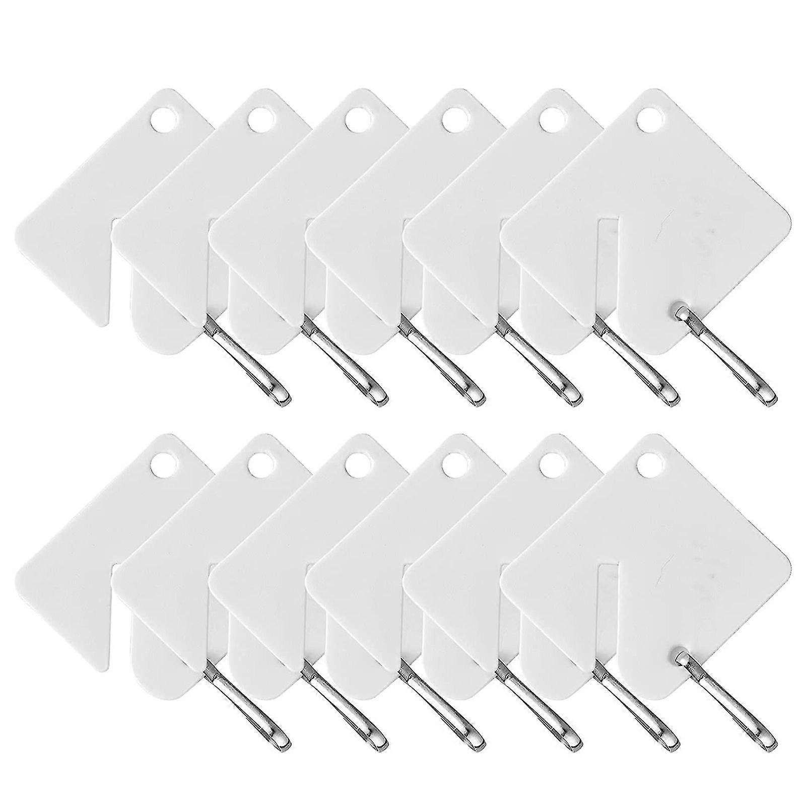 60 Pcs Square Slotted Cabinet For Key Tag With Hook Write-on Tags Round Split Ring