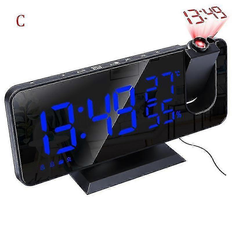 Multifunctional Led Electronic Clock Large Screen Display Projection Alarm Clock