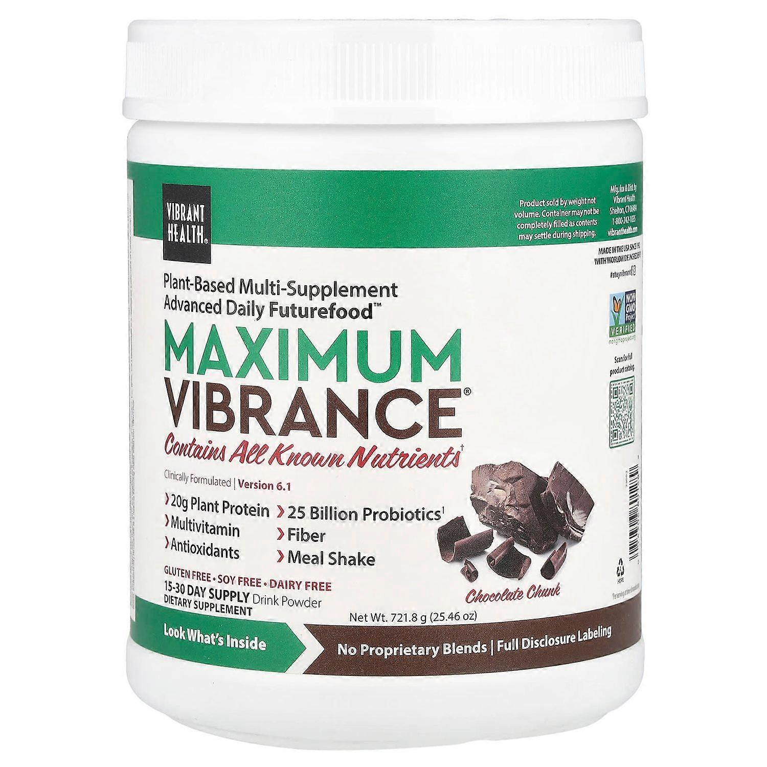 Vibrant Health, Maximum Vibrance, Version 6.1, Chocolate Chunk, 25.46 oz (721.8 g)