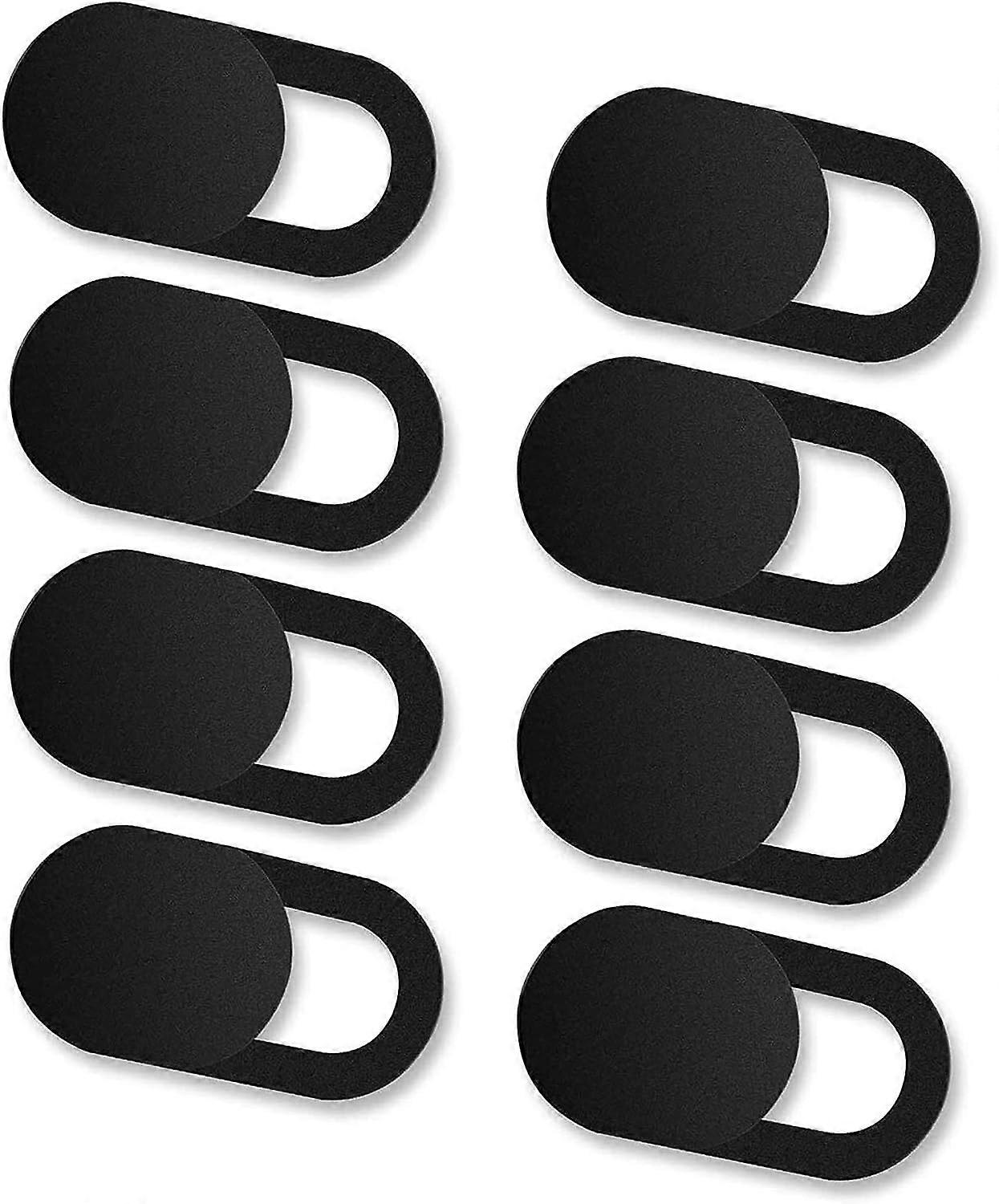 [8 Pack] Webcam Cover Slider for Privacy (Black)