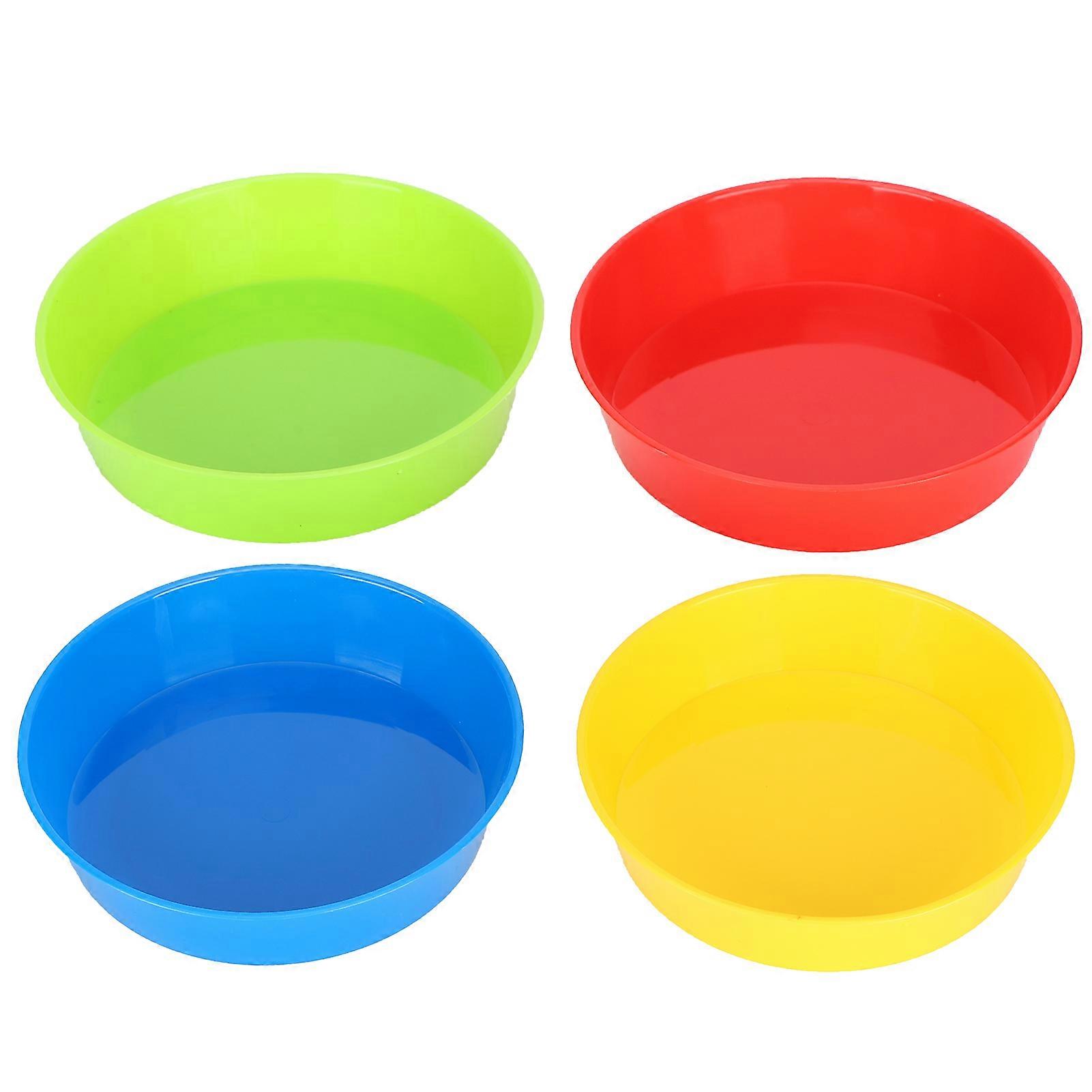 4 قطع البلاستيك فنان الأطفال لوحات صينية الطلاء الطالب الحرفية DIY جولة المنصات التبعي