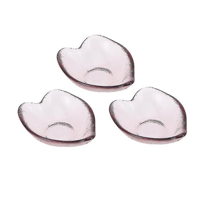 3pcs Heart-shaped Plate Japanese Style Pink Tableware Seasoning Sauce Dish Small Dish Cold Dish Snack Plate (heart-shaped Dish)