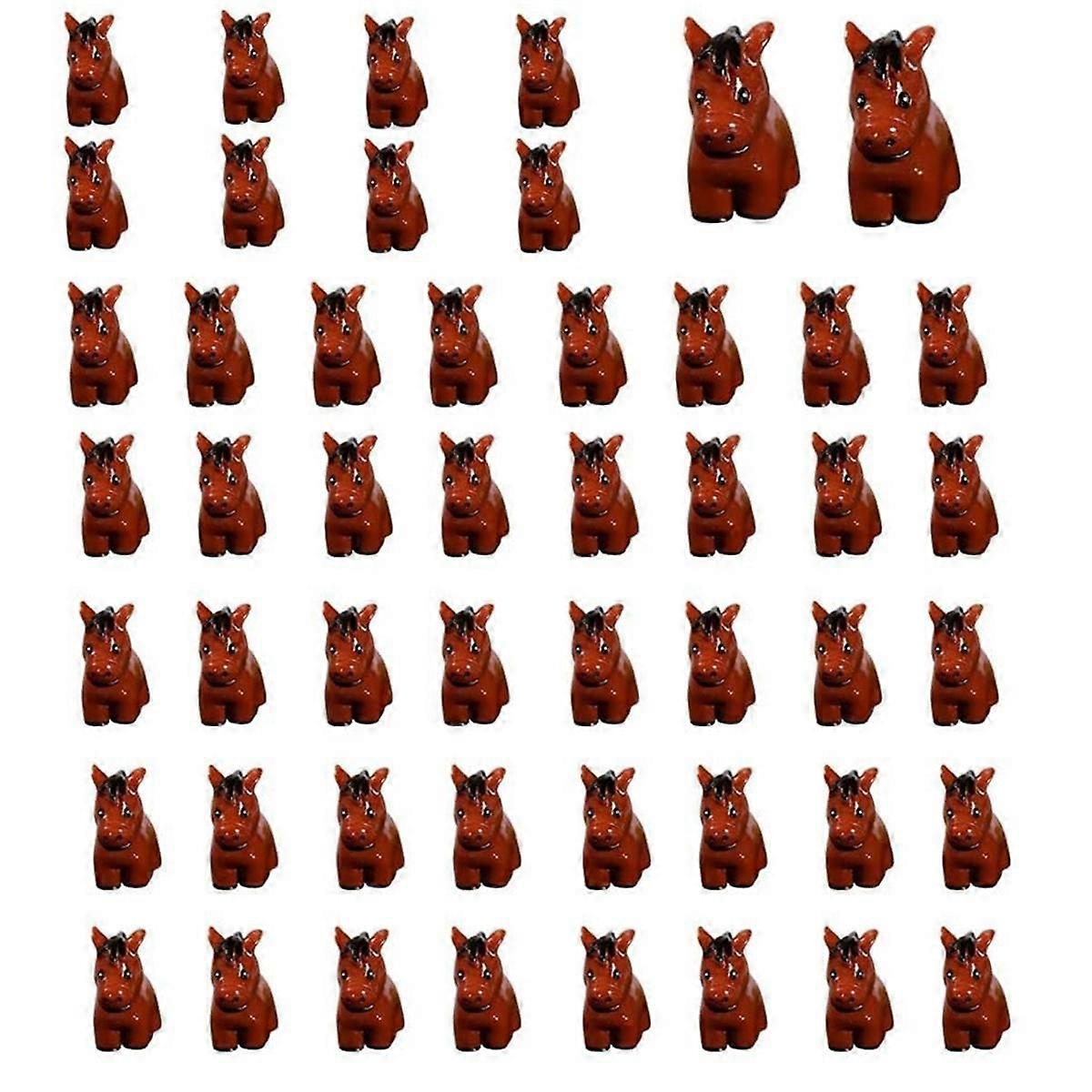 50PCS Mini Jungle Animals Figurines Resin Tiny Animal Miniatures Wild Animal Miniature Garden Acces