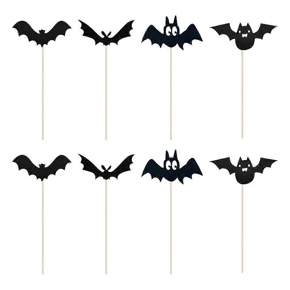 1 Bag/8pcs Halloween Cake Topper Creative Bat Pattern Cake Topper (2pc/4 Types)
