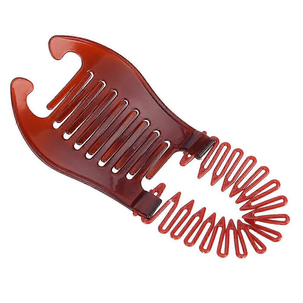 Elongated Stretching Ponytail Holder Comb Interlocking Banana Clip Two Sides Clincher Hair