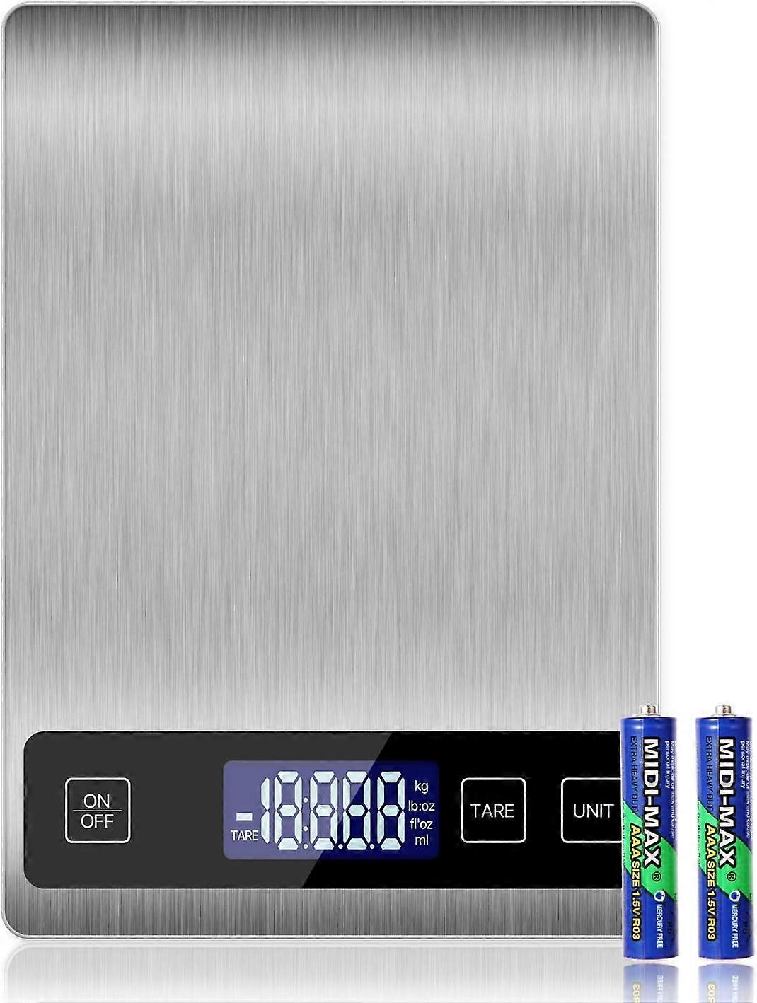 High quality stainless steel digital kitchen/baking scale with gram and ounce function, up to 10 kg in 2 gram increments,2024 Ping