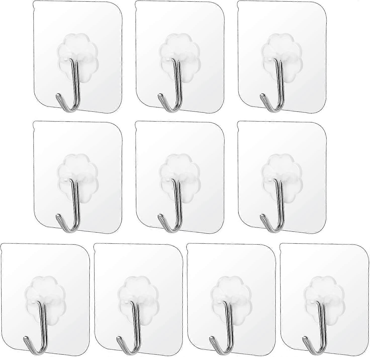 A Batch Of 10 Transparent Adhesive Brackets. Strong Wall Hook, Not Penetrating Gift