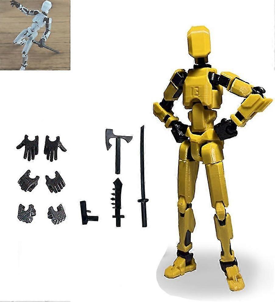 T13 Action Figure, Titan 13 Action Figure with 4 Types of Weapons and 3 Types of Hands, T13 Action Figure 3D Printed Multi-Jointed Movable