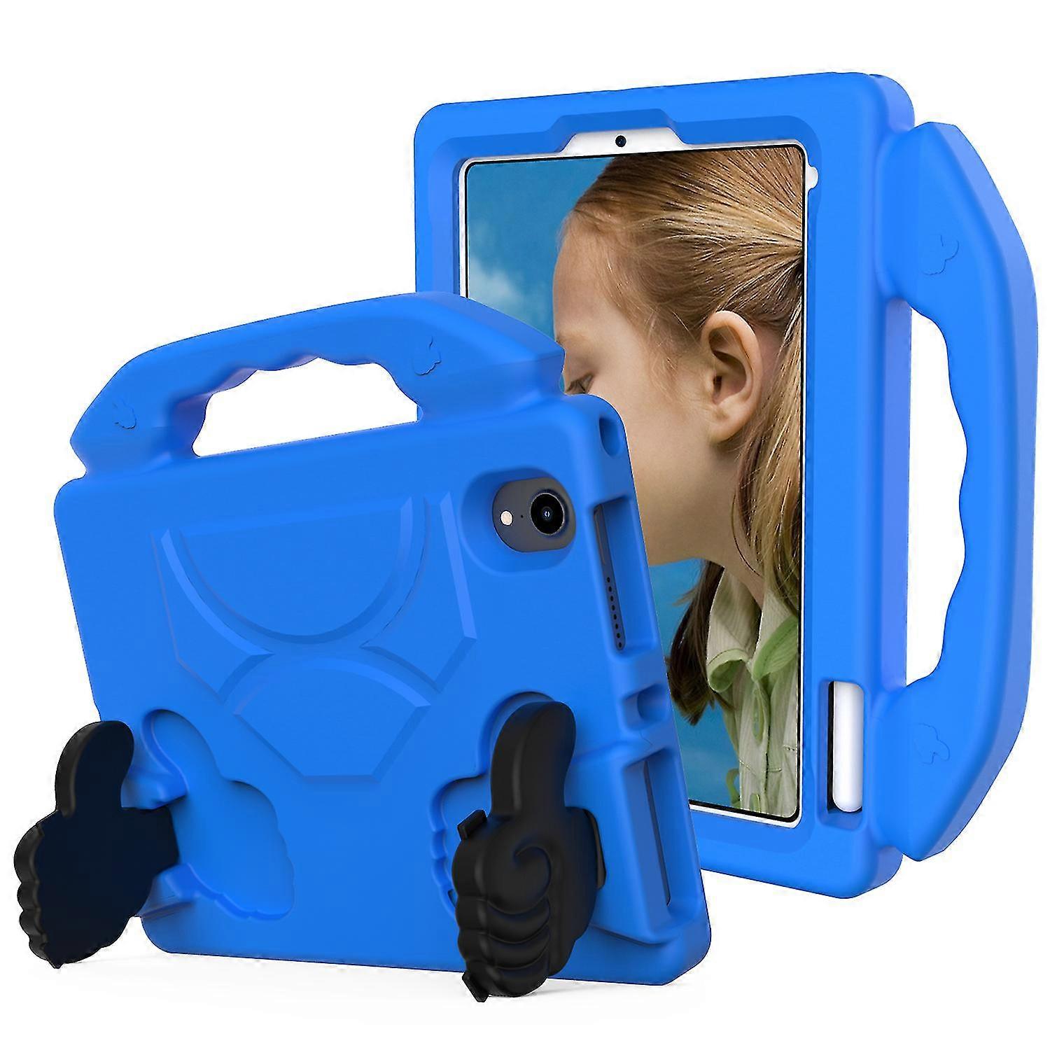 Foldable Thumb Kickstand Shockproof Eva Tablet Case With Handle For Ipad Mini 6 (2021) - Blue