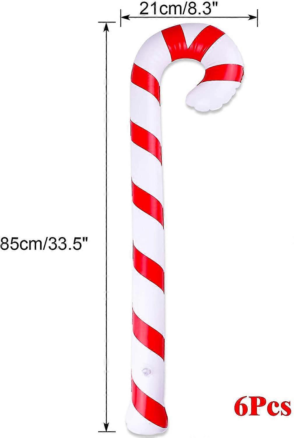 6 Pack Inflatable Candy Stick Candy Canes Novelty Gian Candy Cane Stick