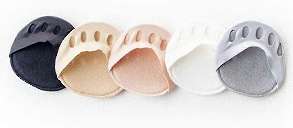5 Pairs Honeycomb Fabric Forefoot Pads, Soft Metatarsal Pads For Unisex, Anti-slip Invisible Half-toe Cushion, 5 Colors-sfygv