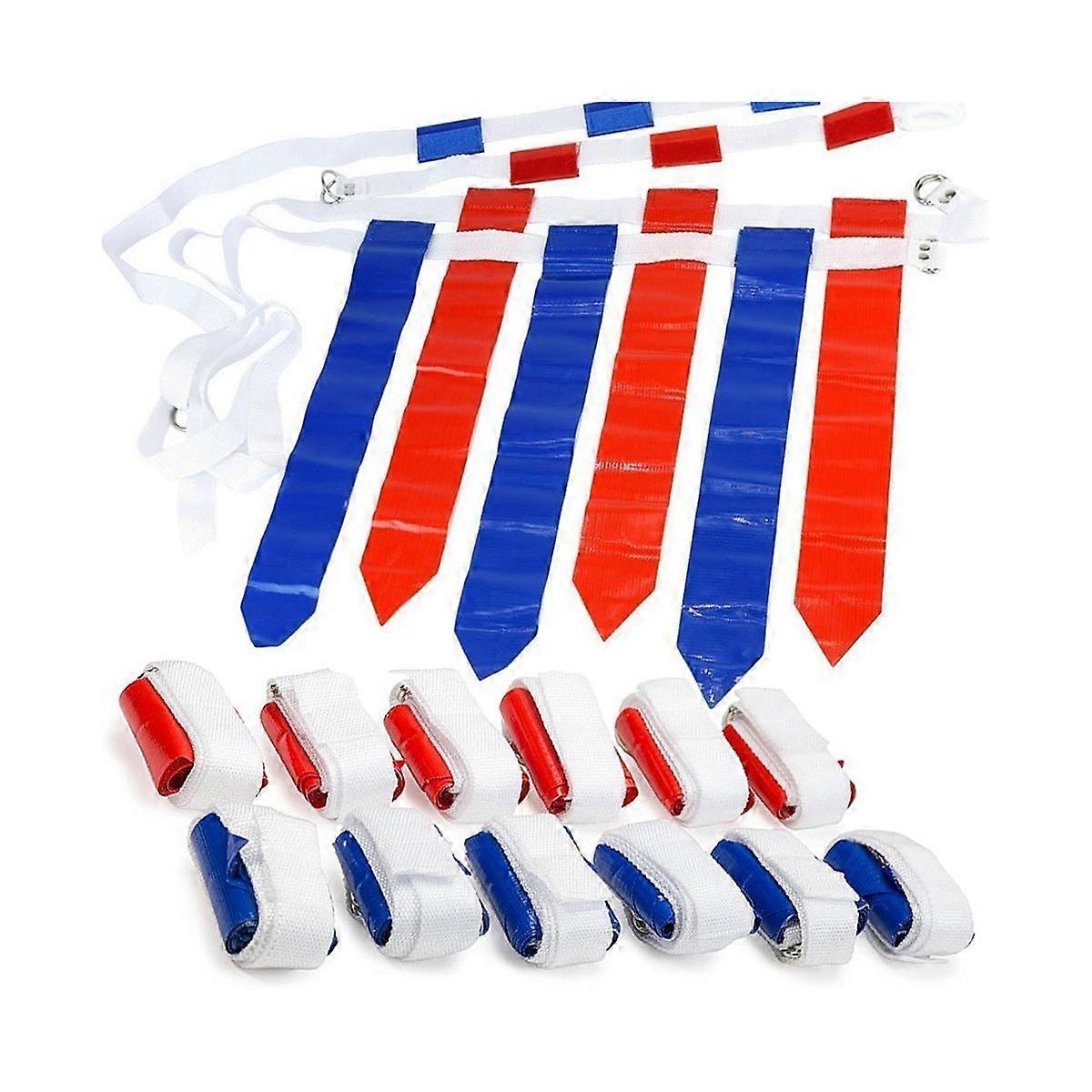 12 Player Adjustable Sliding Flag Football Set, 3 Flags Per Belt, 36 Flags for Adults Players