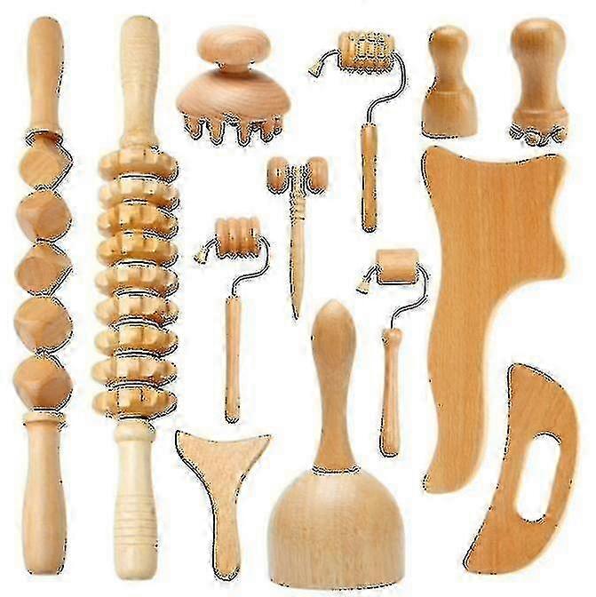 Træterapi Massage Værktøjer Lymfedrænage Massager Kit-maderoterapia Kit