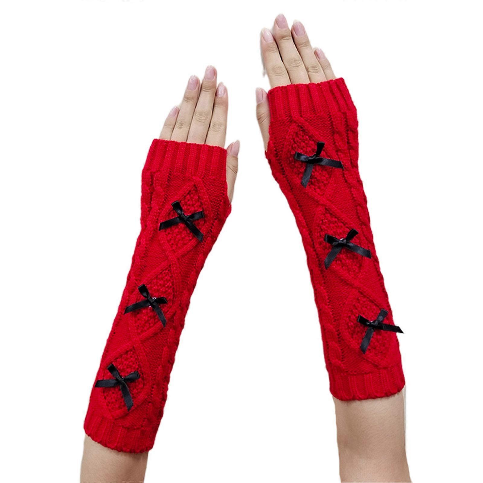 Practical Winter Long Fingerless Mittens Elbow Length Gloves Arm Warmer 2 PACK
