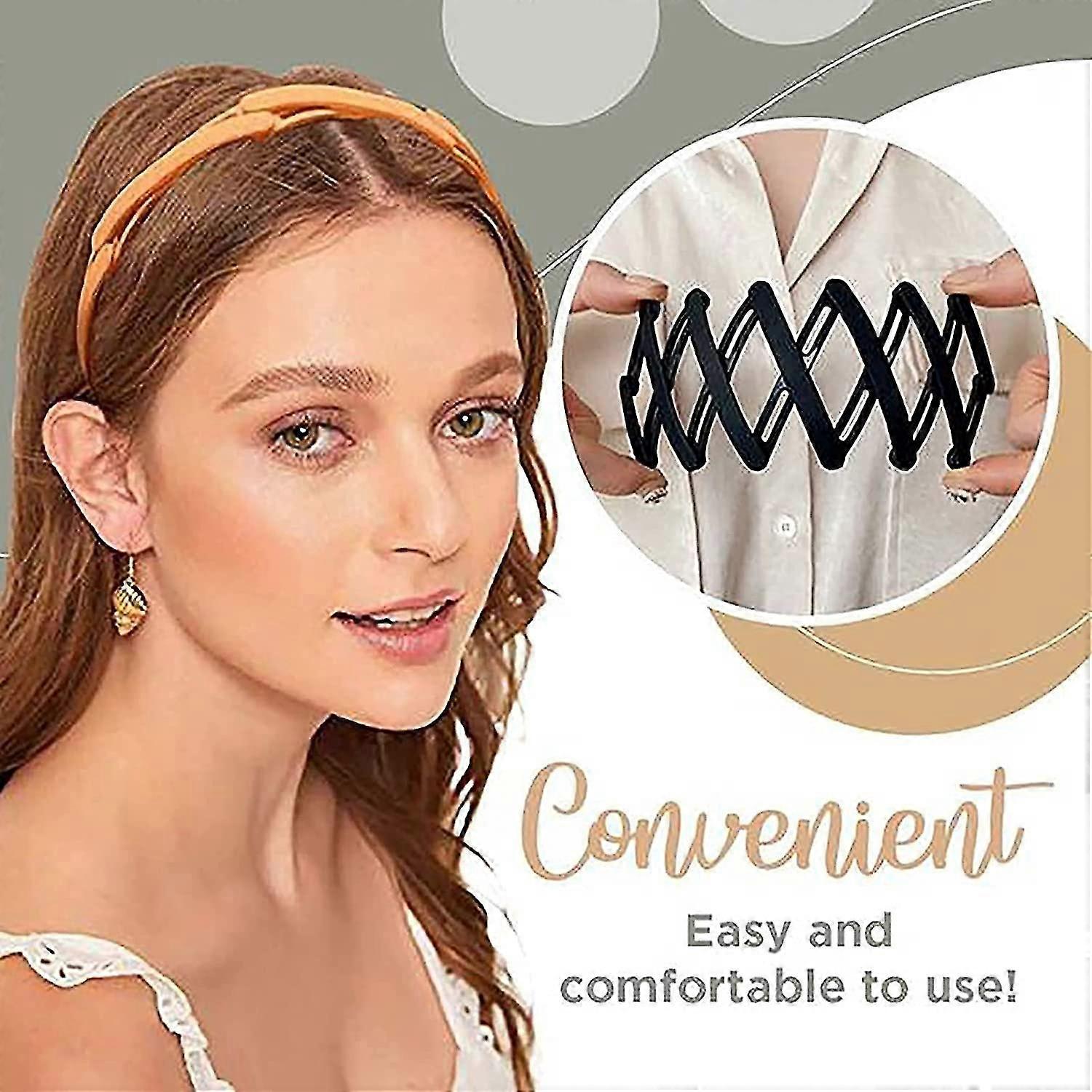 Compact Foldable Headband Pack Of 5 - Foldable Headband, Retractable Pocket Hair Band, Headbands