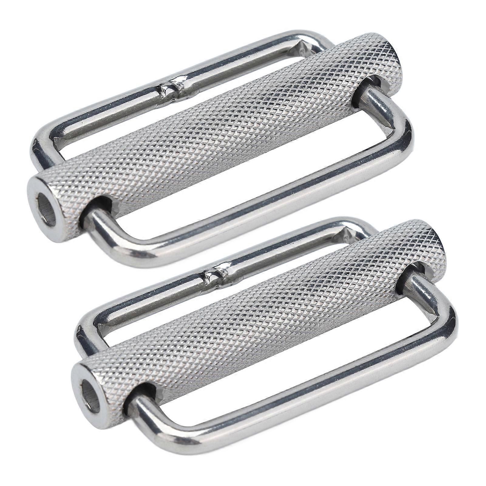 2Pcs Slide Buckle Knurled Roller Strap Adjuster Stainless Steel Hardware Set Kit for Belt