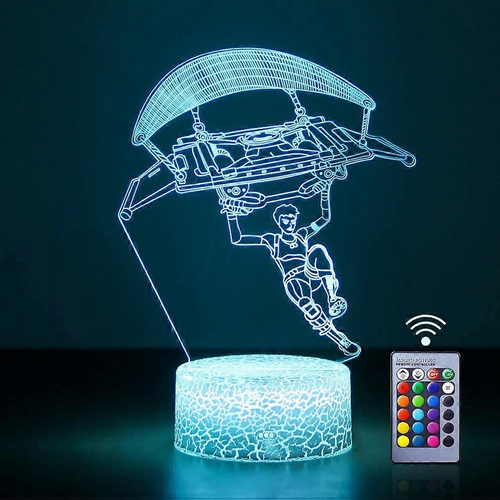 Character Gliding 3D Illusion LED Lights Table Lamp 16 Colours Changing Sleeping Light
