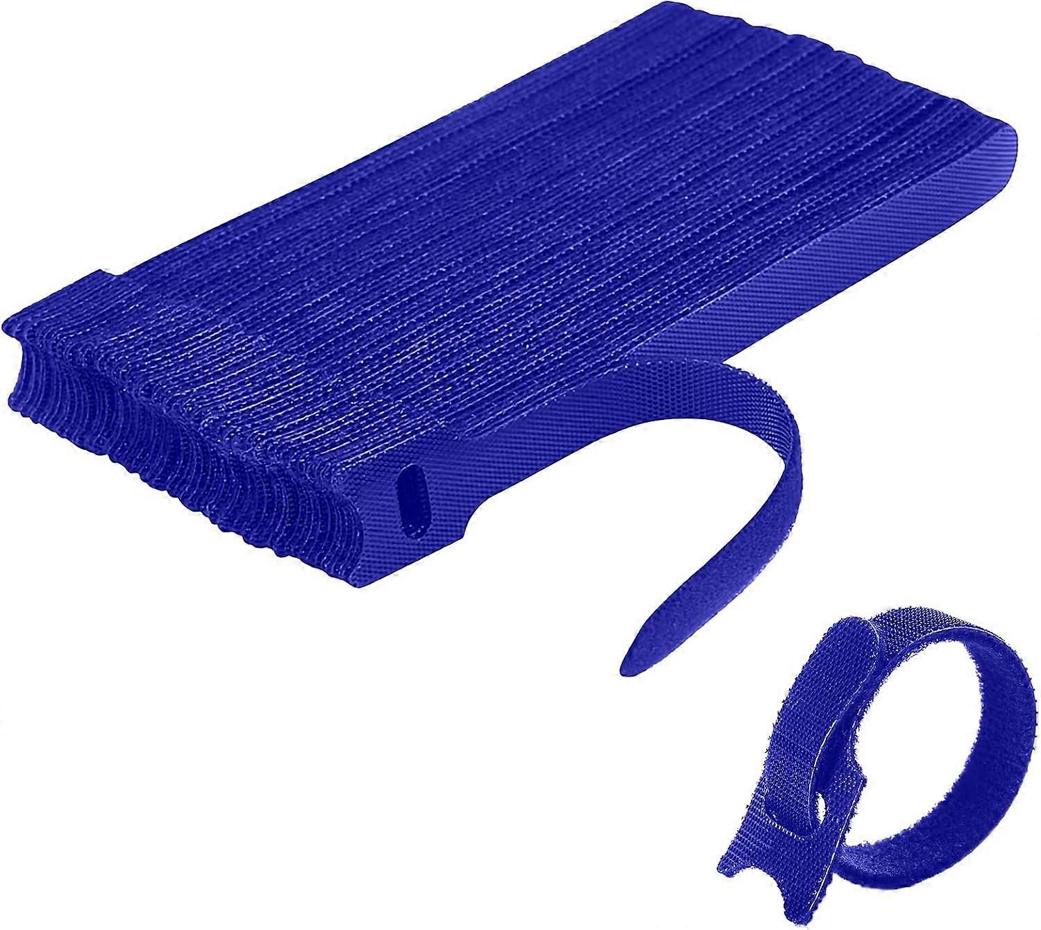 Cable ties, cable ties, reusable cable ties, blue cable storage organizer, [50 pieces] 15cm
