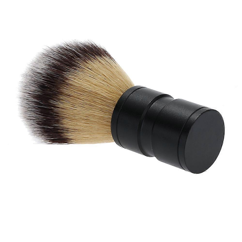 Black nylon shaving brush with anodized aluminum handle