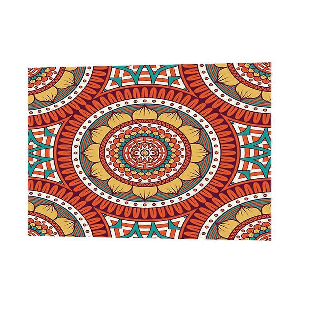 Rectangle Digital Printed Decor Tablecloth  Bohemia Round Red