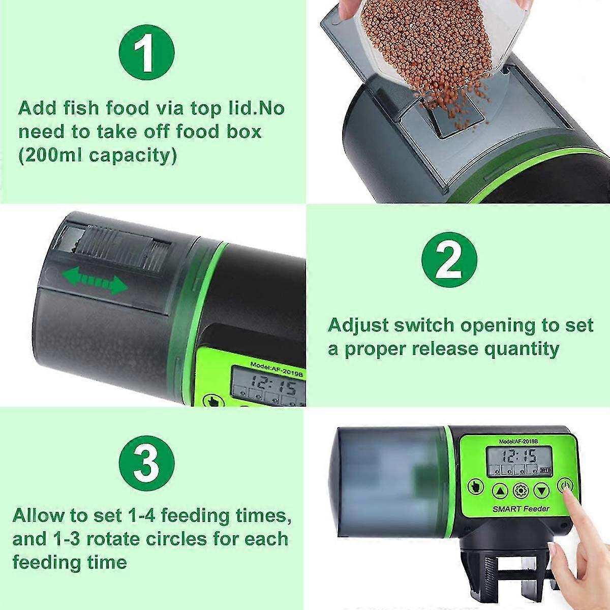 Automatic Fish Food Dispenser with Timer and LCD for Aquarium