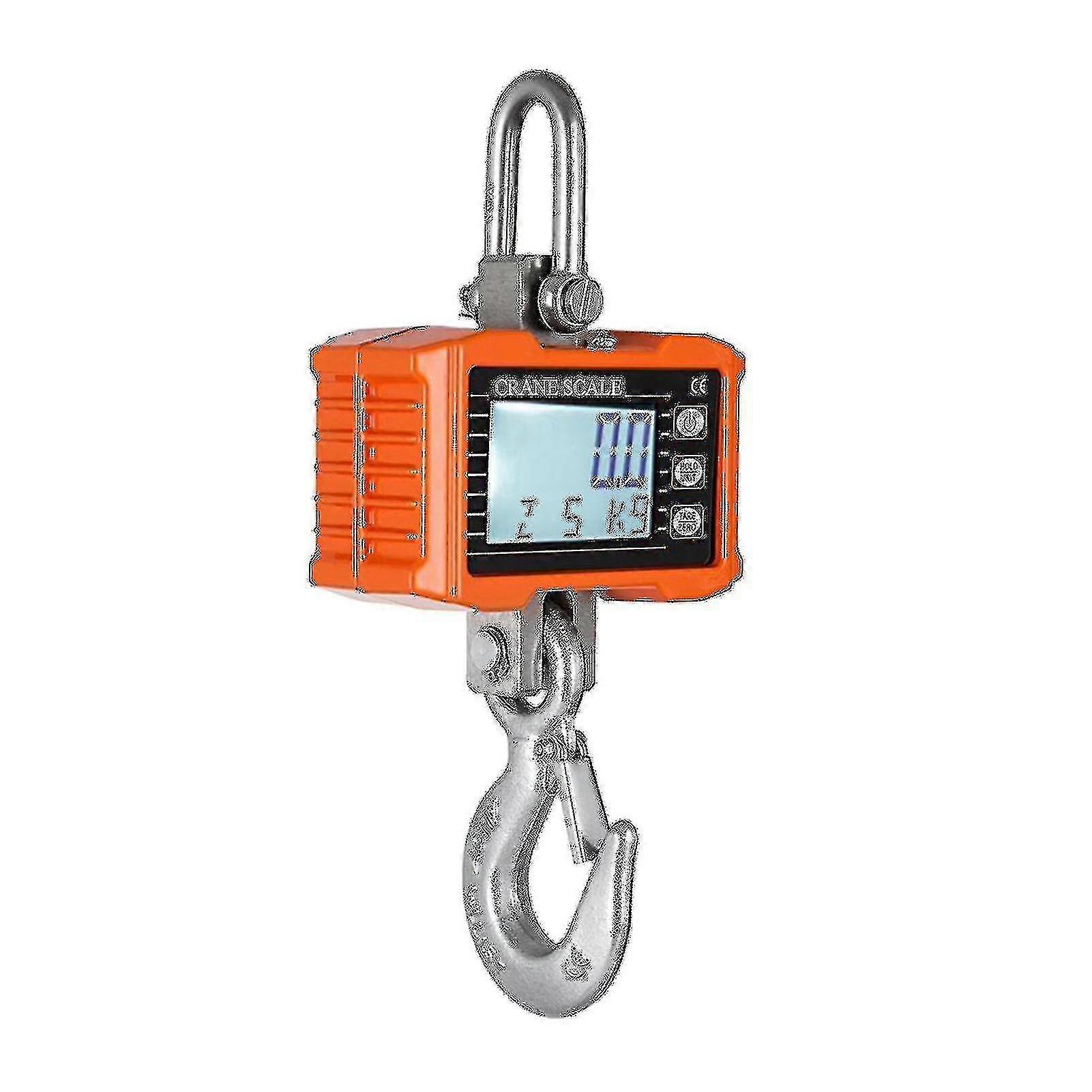 Digital Hanging Scale 1000kg/ 2204lbs Portable Heavy Duty Crane Scale Lcd Backlight Industrial Hook Scales Unit Change/ Data Hold/ Tare/ Zero For Cons