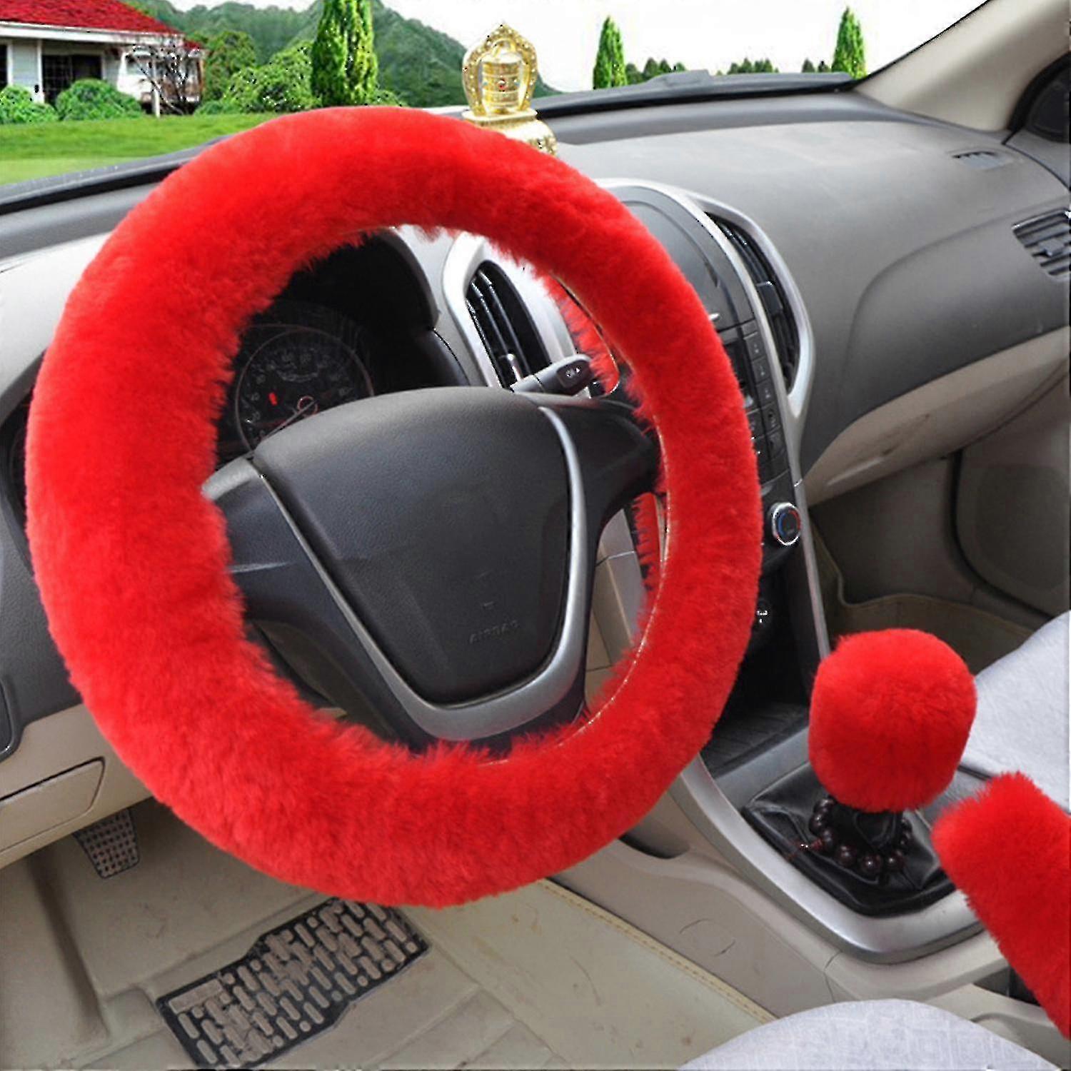3st / set Mjukt plyschrattskydd Vinter lurvigt fluffigt biltillbehör