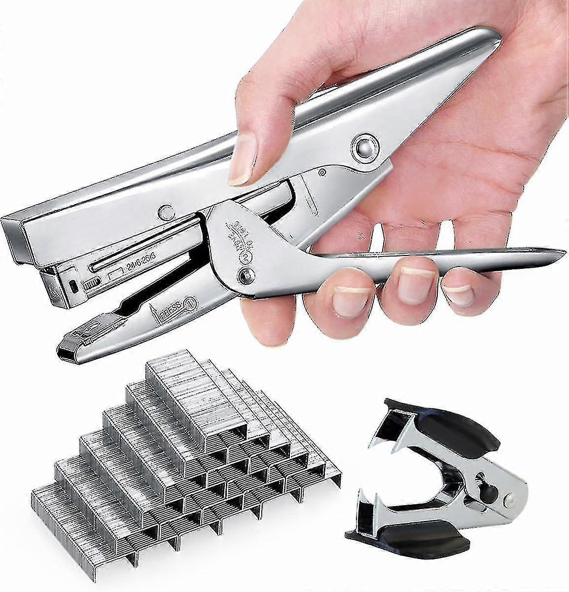 دباسة شديدة التحمل مع 5000 دبابيس ودبابيس مجموعة مزيل 20 ورقة سطح المكتب مكتب العمل طالب المعلم سعة كبيرة لا مربى [متميز]-YH