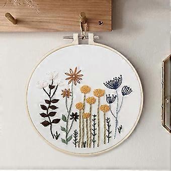 S301 DIY Pflanze Blumenmuster Bambus Stickerei Kranz Farbe Faden Hand  Stickerei erster Geburtstag Geschenke Decke Mond Disco Einweihungsfeier |  Fruugo AT