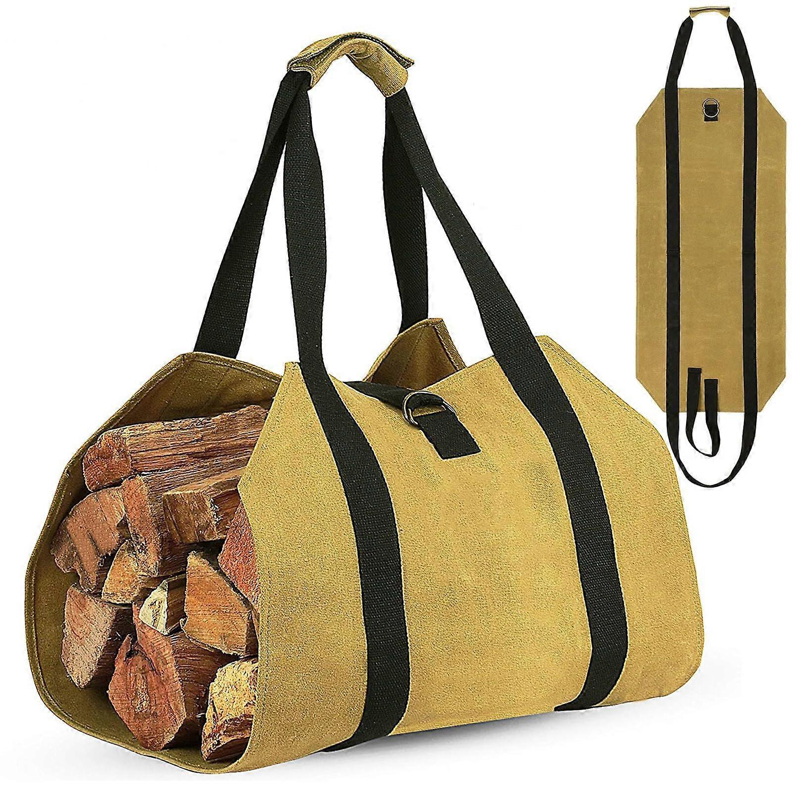 nice Water Resistant Log Carrier, Wood Log Bag, Foldable, Portable, Wear Resistant, Waterproof, with Non-Slip Handle, Ideal for Camping, Beach