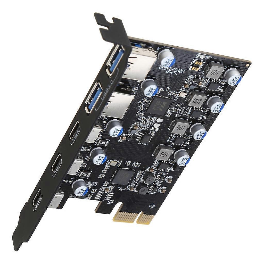 بطاقة توسيع USB 3.0 PCIE 5 منافذ PCI-E إلى 5 جيجابايت USB3.0 من النوع C محول الناهض